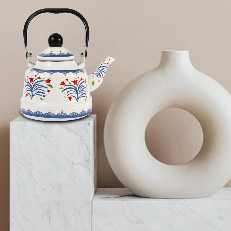 Export European and American quality enamel 2.5L teapot enamel pot enamel pot kettle AliExpress for induction cooker