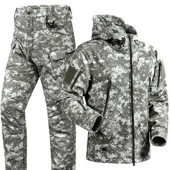 Outdoor TAD Shark Skin Soft Shell Jacket suit Autumn and Winter Clothing Cold-proof Warm Waterproof Jacket