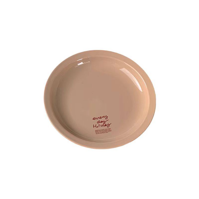 Korean Style Ceramic Tableware Household Dishes and Dish Ins High Color Value Salad Plate Internet Popular Breakfast Plate Cake Dessert Plate