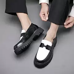 Cross-Border Large Size Men's Toe-Toe Leather Shoes Thick-Soled Formal Business Casual Shoes Loafers Workplace Versatile Men's Shoes
