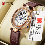Популярные часы OFNS foreign trade, высококачественные кварцевые женские часы, чувство дизайна, нишевые легкие роскошные модные часы с бриллиантами в форме гусиного яйца