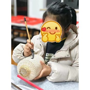 2026 DIY Creative Chaoshan Intangible Cultural Heritage Hand-Painted Bamboo Oil Paper Writing and Painting Blank Student Kidsren's Satchel Lantern Year of the Horse