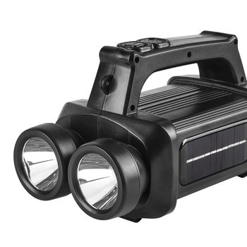 Solar charging portable lamp manufacturers directly supply outdoor portable mobile phone USB real charging double head camping lamp