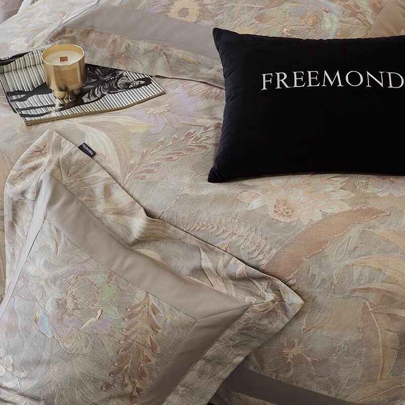 FREEMONDE autumn and winter new tansky cotton padded sanding four-piece set 100s high-end printed quilt cover warm bed