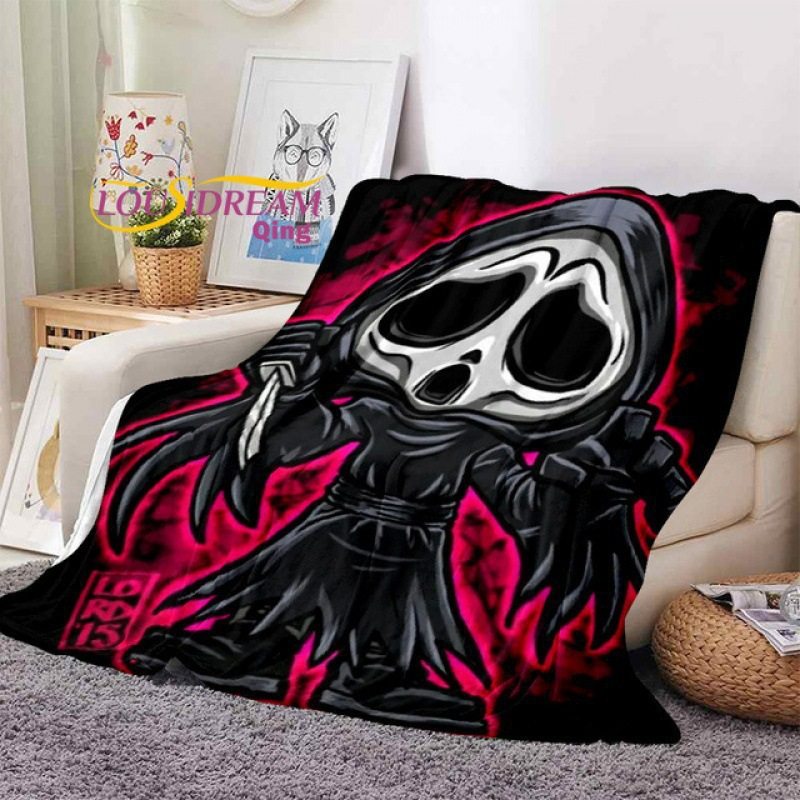 Screaming Face Horror Blanket Cute Flannel Blanket Blanket Bedding Blanket Soft Cartoon Lazy Blanket