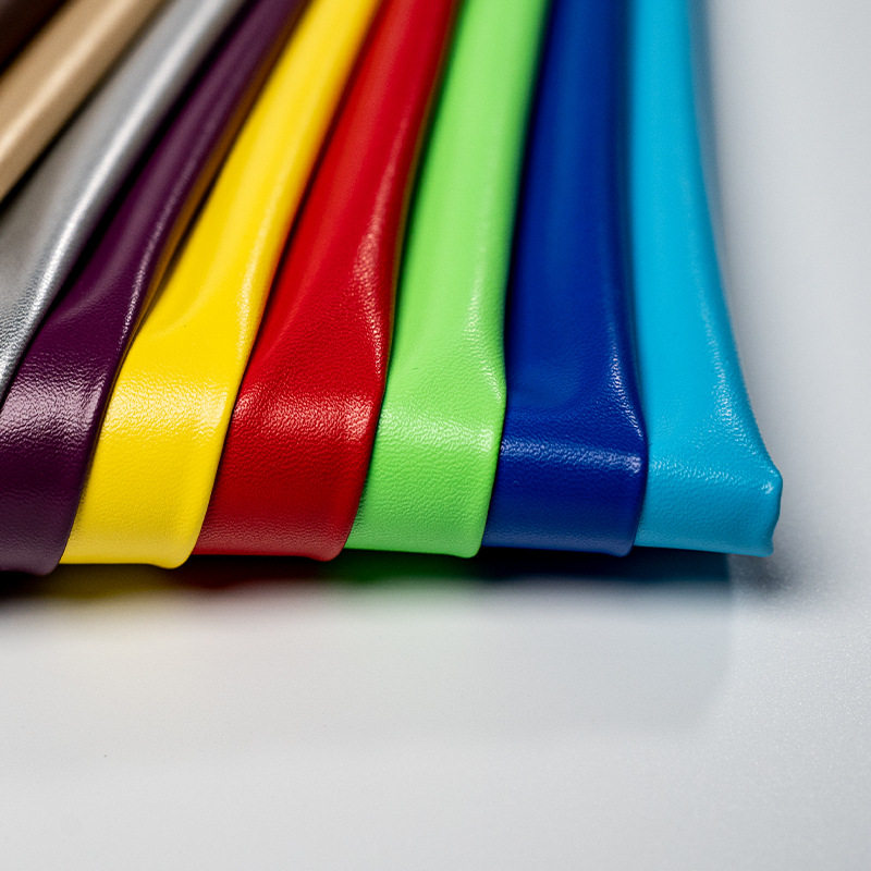 Wholesale skin feeling soft drape pu artificial leather stretch knitted fashion men's and women's clothing children's clothing leather fabric