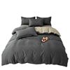 Small fresh sanding quilt cover four-piece water-washed cotton bed sheet quilt cover simple student dormitory single three-piece wholesale
