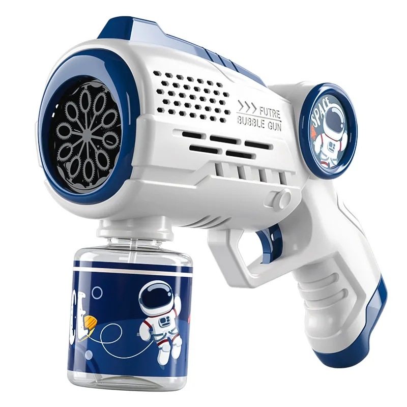 Space Astronaut Bubble Machine Charging Fully Automatic Gatling Internet Celebrity Children's Street Stall Toy Bubble Gun Wholesale
