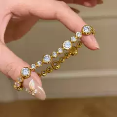 Vintage Old Money Style Bubble Diamond Bracelet Accessible Luxury High-End Niche Exquisite Versatile Diamond Bracelet for Women