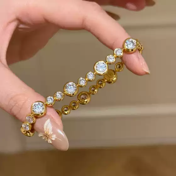 Vintage Old Money Style Bubble Diamond Bracelet Accessible Luxury High-End Niche Exquisite Versatile Diamond Bracelet for Women