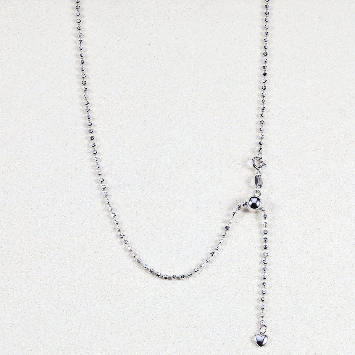 Sterling Silver Necklace S925 Double Flash Bead Chain Starlight Women's Adjustable Necklace Clavicle Chain Diamond Chain Gold-Plated Necklace Jewelry