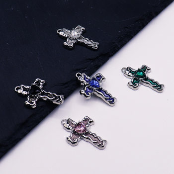 Cross Border Retro Style White K Alloy Cross Accessories DIY Homemade Jewelry Accessories Pendant Pendant Material