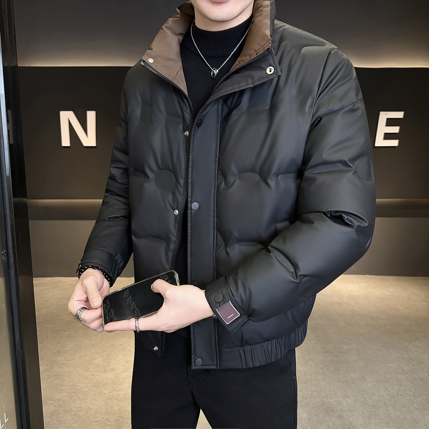 Lightweight Stand-Up Collar Winter down Jacket Duck down Men's Short Versatile Fashionable Handsome Warm Thickened Duck down Jacket for Men