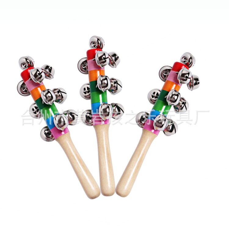 工場直販虹ガラガラ木製子供用カラフルなガラガラオルフ楽器幼児...