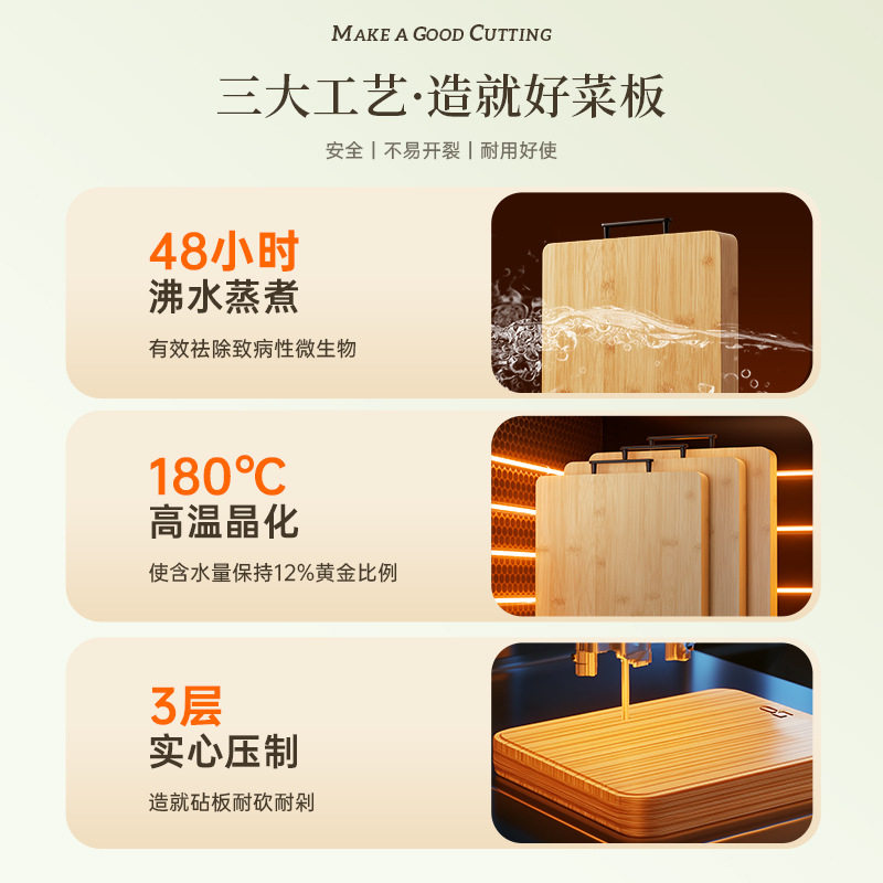 Cutting Board Mildew-Proof and Antibacterial Household Cutting Board Solid Wood Chopping Board Kitchen Special Food Grade Small Cutting Board Bamboo Sticky Board