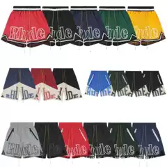 24 Cross-border RHUDE Shorts fog High Street Trendy Brand Drawstring 3m Letter Reflective Hip-hop Beach Men's and Women's Hip-hop Shorts