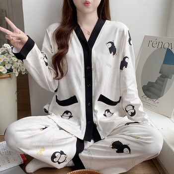 Maternity Pajamas for Spring, Autumn, and Summer, Thin Postpartum Sweat-Absorbing Maternity Sleepwear, Adjustable Nursing Loungewear