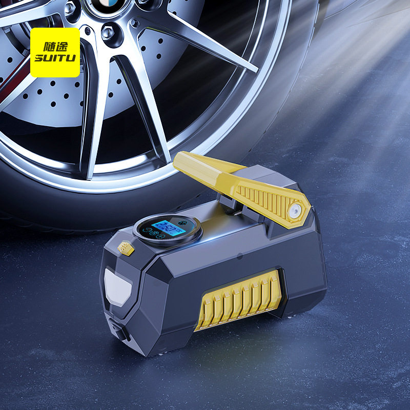 Germany's 2026 New Portable High-Power High-Voltage Car Air Pump with Lighting Car-Mounted Double-Cylinder Pump