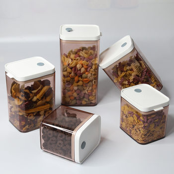 Transparent Rectangular Food Sealed Jar, Moisture-Proof and Fresh-Keeping Storage Box for Grains and Cereals, Modern Minimalist Style