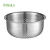 Fasola Stainless Steel Basin Food-Grade 304 Rice Washing Basin Household with Scale Kitchen Vegetable Washing Fruit Draining Basket