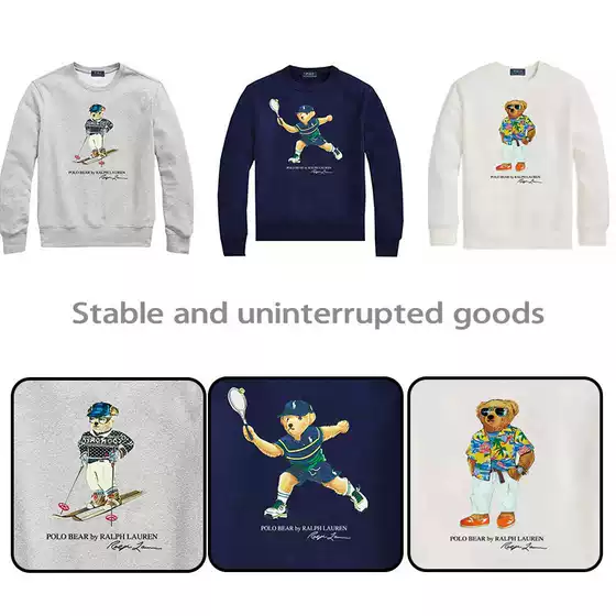 2025 Hot-Selling In-Stock Polobear Collaboration Round-Neck Bear Ralph Lauren Autumn Unisex Couple Sweatshirt