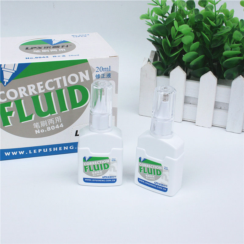 LePasheng 8044 large capacity safety correction fluid dual-purpose with brush seamless office student correction fluid 20ml