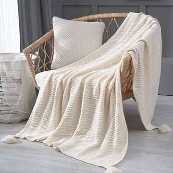 Ins Style Scandinavian Sofa Blanket Baby Photo Blanket Tassel Knitted Blanket Leisure Air Conditioning Blanket Full Moon Photo