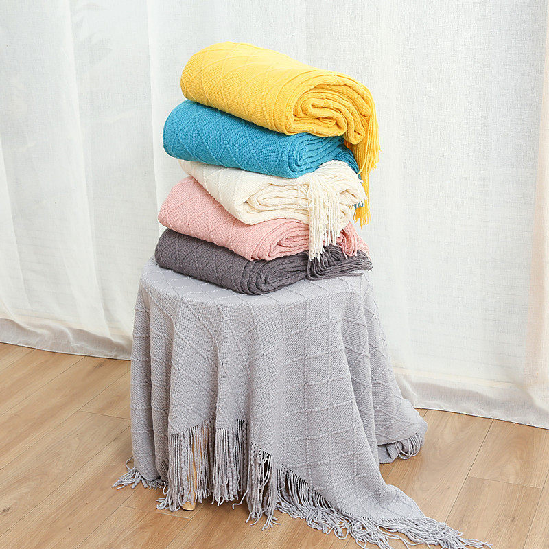 Nordic Sofa Blanket Cover Blanket Knitted Small Blanket Nap Blanket Air-conditioning Blanket Bed End Blanket Summer Lunch Blanket Wholesale