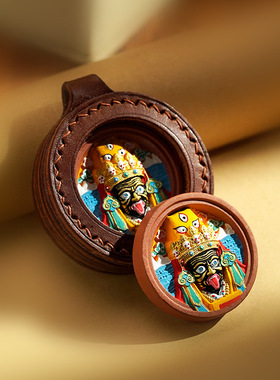 唐卡吊坠女皮壳手工现做量大可定绿度母黄财复古扎基拉姆吊坠