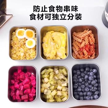 [Refrigerator Storage] Stainless Steel Storage Box with Lid, Square Tray, Refrigerator Storage Box, Plate, Picnic Box, Dumpling Square Box