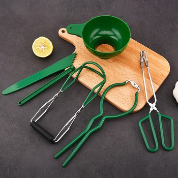 Manufacturer Wholesale Kitchen Anti-Scalding Heat-Resistant Tongs Set of Seven Pieces for Jam Making, Non-Slip Can Lifter, Household Tools