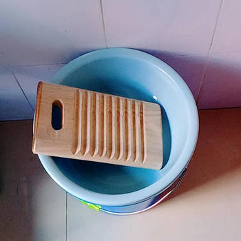 Hand-Held Kitchen Hand Wash Washboard Solid Wood Washboard Non-Slip Large and Small Intimates Washboard Household