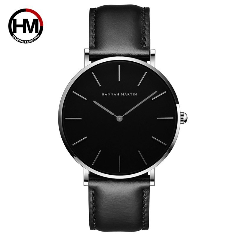 40mm Japanese movement waterproof belt watch men's casual cross-border new generation simple quartz watch wholesale