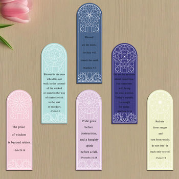 30 Bible Quotations Text Bookmarks Cross-Border Special-Shaped Reading Book Clips Learning Book Marking Cards Paper Bookmarks