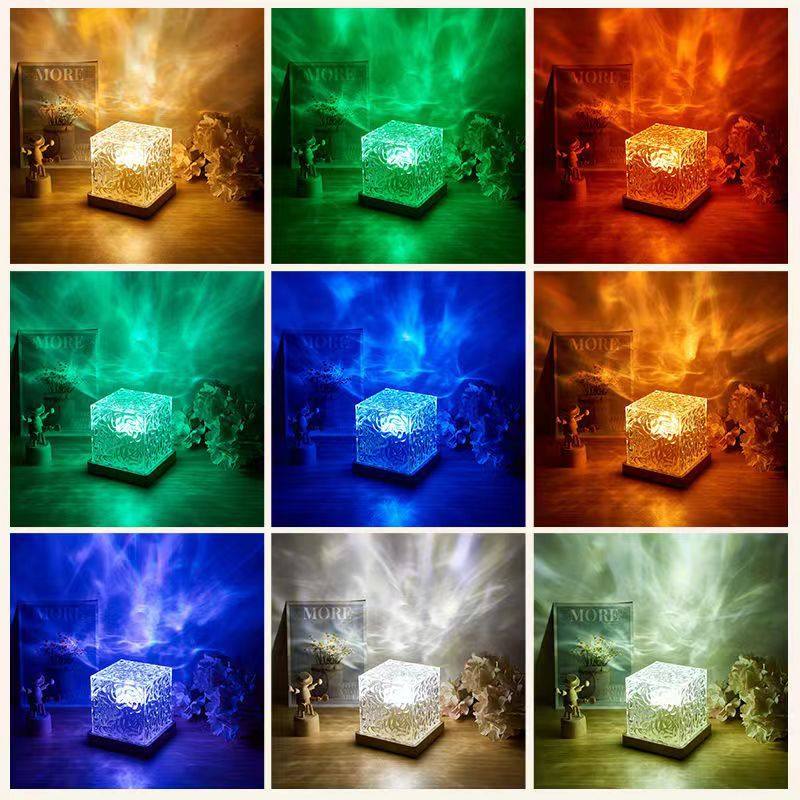 in stock cross-border Amazon dynamic water ripple light and shadow extreme light led atmosphere light Ambient Lighting