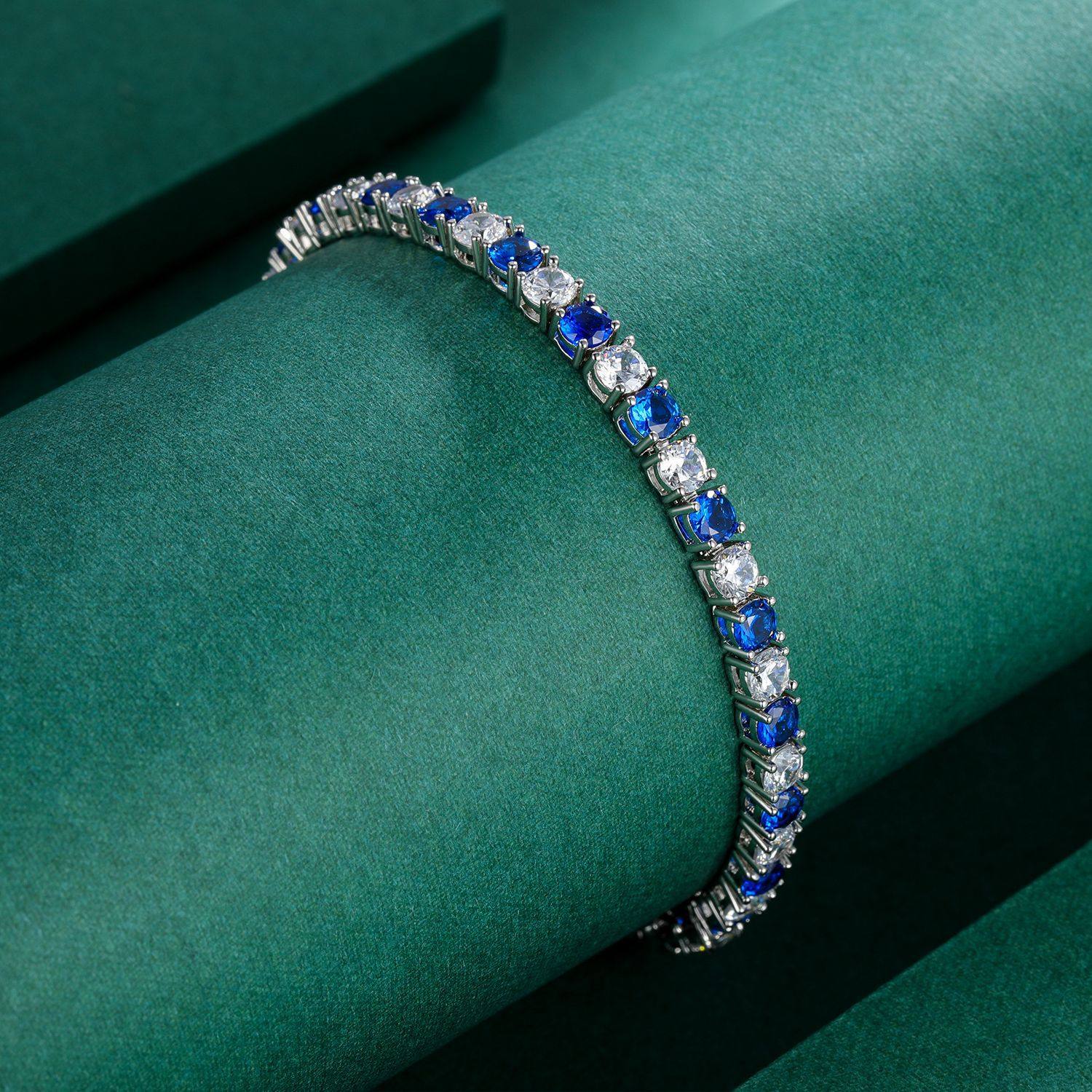 4mm Round Zircon Buckle Tennis Copper Bracelet Foreign Trade Amazon Explosions Factory Wholesale Fashion New