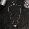 Double-layer Stacked Flash Diamond Necklace Women's Small Man Waist Silver Collarbone Chain Fashion All-match Light Luxury High-end Jewelry Accessories