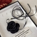 24624D Black Satin Flower