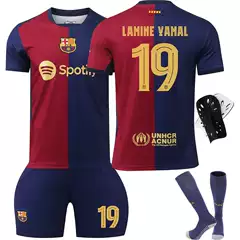 2425 Barcelona Champions League 19 Yamal Jersey No. 9 Lewandowski 8 Pedri 6 Gavi Kidsren's Adult Football Uniform Jer