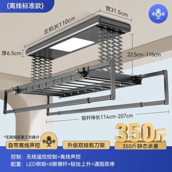 Household Electric Clothes Drying Rack Double Row Intelligent Remote Control Drying Clothes Rod Indoor Balcony Household Automatic Lifting and Cooling