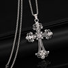2026 New European and American Style Cross Necklace for Men, Simple Long Gothic Retro Stainless Steel Non-Fading Pendant for Women