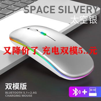 New Bluetooth Dual-Mode Charging Mouse 5.0 Silent Silent Laptop Game Girls 2.4g Wireless Mouse Glow