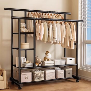 Floor-Standing Clothes Drying Rack for Home Bedroom, Balcony Autumn and Winter Clothes Drying Rack, Simple Coat Rack, Sturdy and Durable