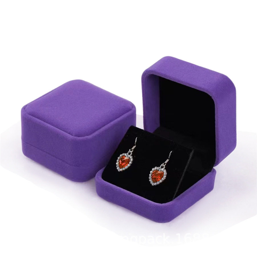 Flannel Earrings Box Jewelry Box Emblem Box 7*7 Earrings Collection Box Various Style Earrings Earrings Necklace Emblem Box