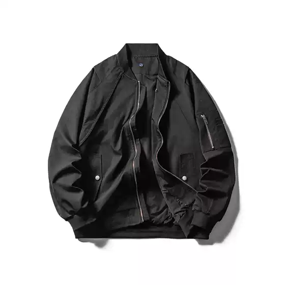 Cross-Border Men's Pilot Jacket Lightweight Casual Spring and Autumn Windbreaker Zip-Up Jacket with Pockets Flight Jacket