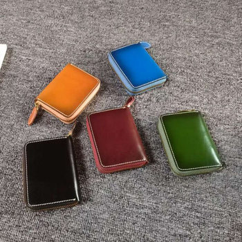 Simple Retro Multi-Card Slot Accordion Card Holder Genuine Leather Accordion Card Holder Italian First-Layer Cowhide Storage Card Holder