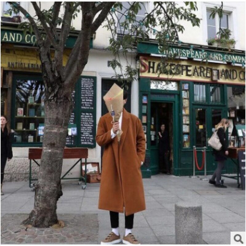 Mens Long Wool Overcoat Warm Available in Black Army Green and Brown Wholesale Low MOQ
