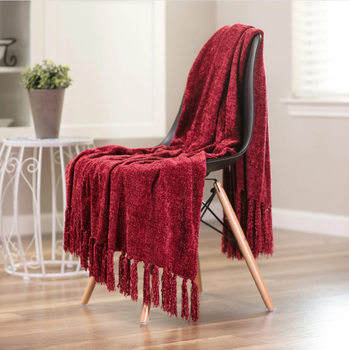 Tassel Shawl Knitted Blanket Sofa Blanket Office Dormitory Nap Insulation Blanket Modern Minimalist Style