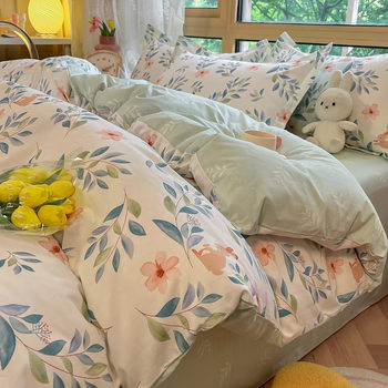 Four Seasons Four-Piece Printed Pure Cotton Dormitory Student Three-Piece Set Quilt Cover Sheet Bedding Wholesale