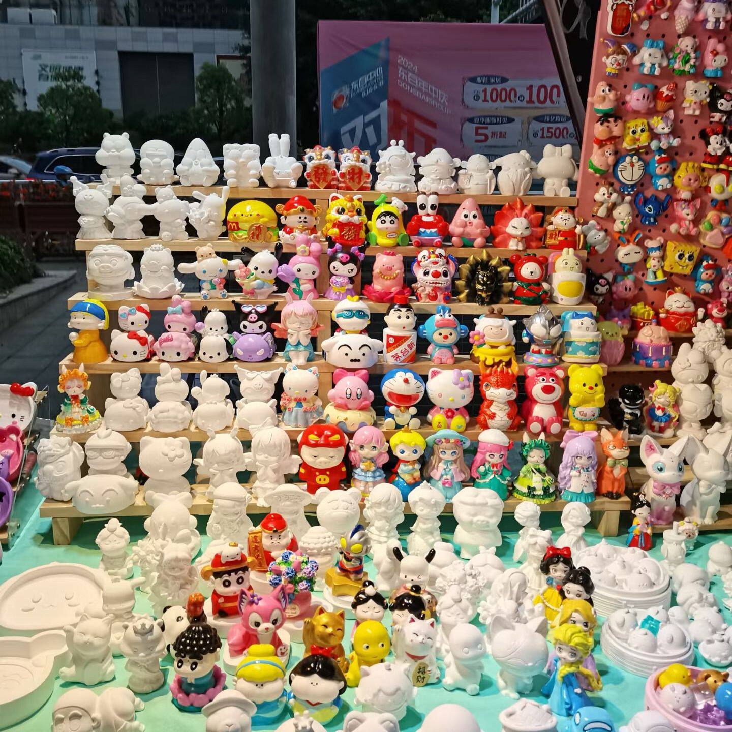 in stock Explosions Gypsum Doll White Embryo small size Night Market Stall Special Colored Gypsum Doll Shopping Mall for Wholesale